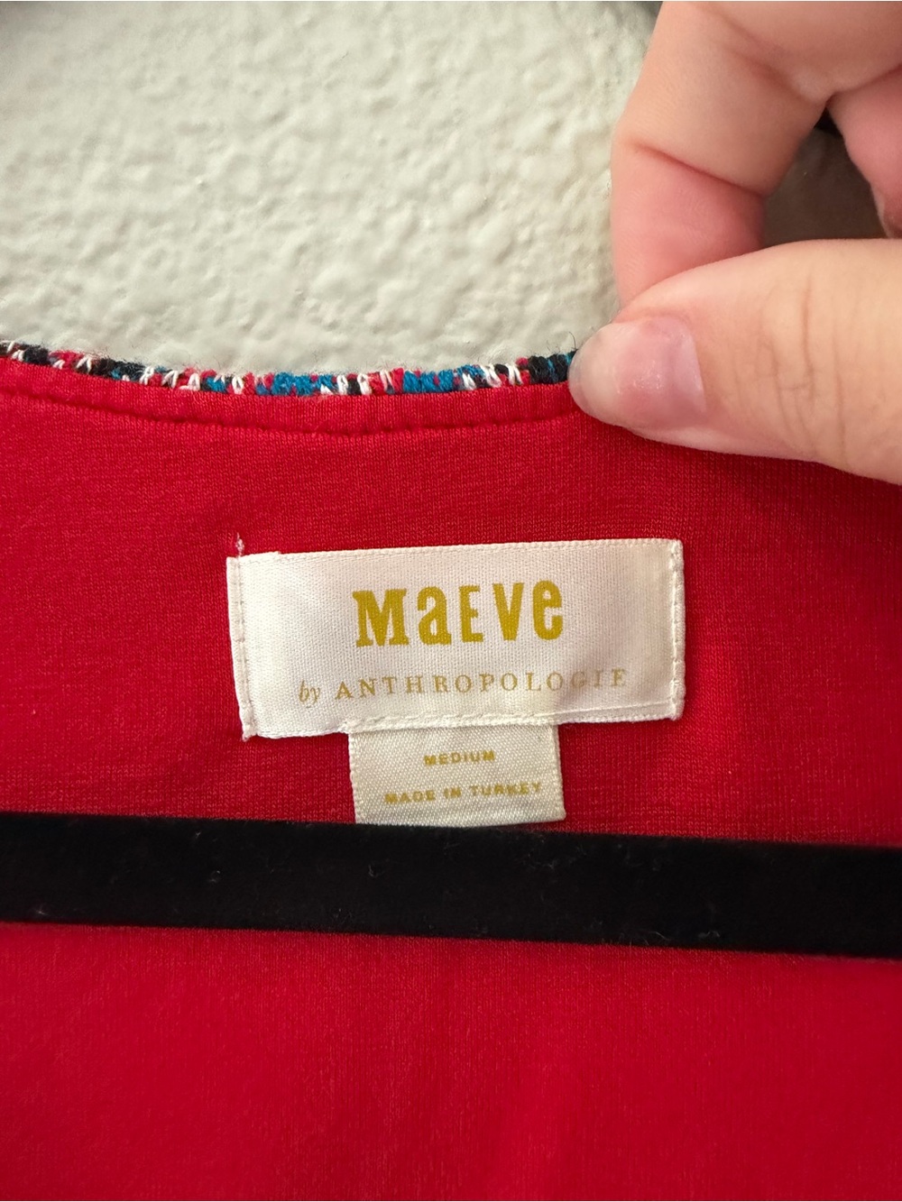 Maeve Barrie Sweater Dress Pink & Blue Geo Tile Mini Dress - Picture 4 of 10